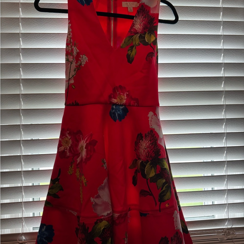 Ted Baker Red Floral Midi Dress